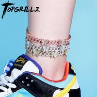 topgrillz butterfly chain 8mm anklet cuban chain anklet iced out cubic zirconia anklet hip hop charm jewelry for gift 9%e2%80%9c10