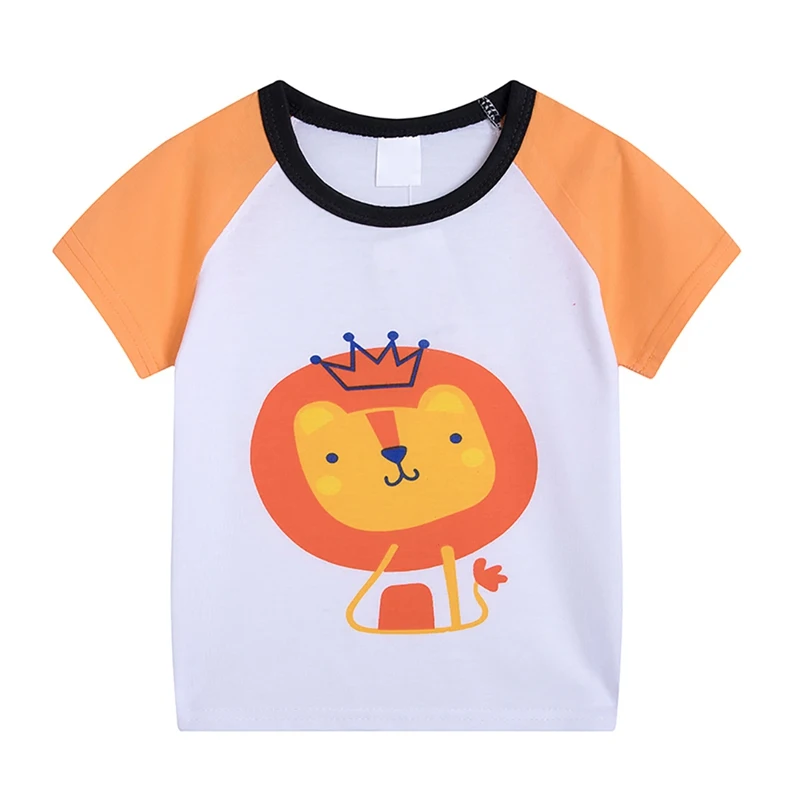 Детская футболка с мультяшным рисунком для маленьких мальчиков летние детские
