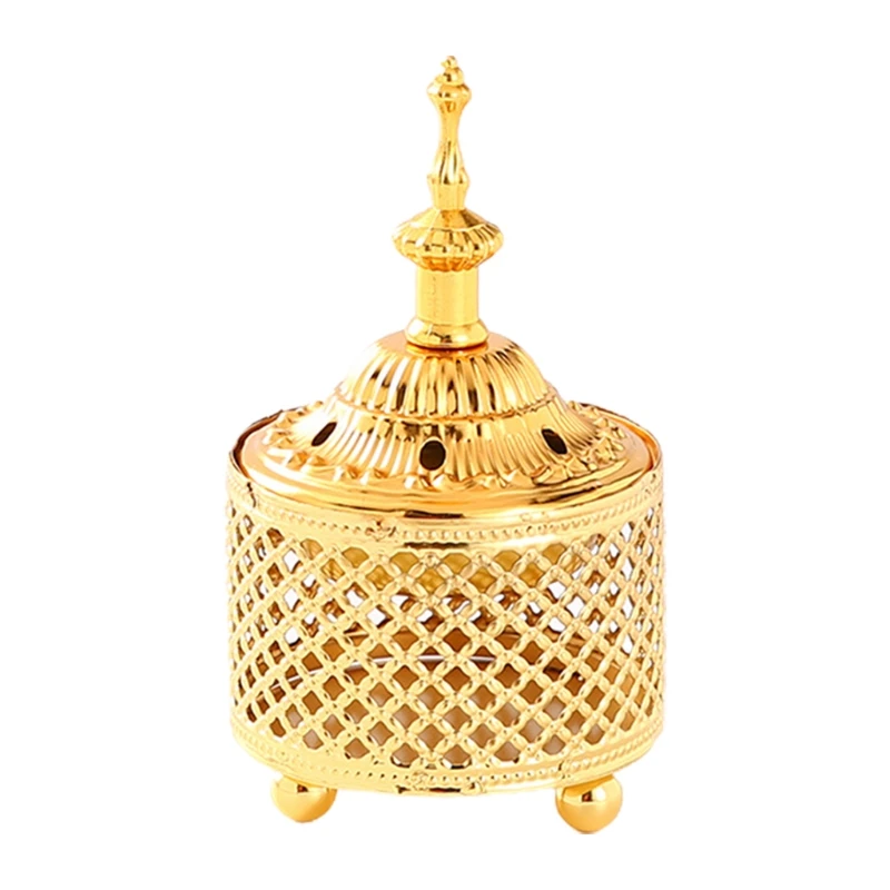 Vintage Hollow Out Incense Burner Middle East European Style Metal Crafts Carved Arabian Retro Incense Holder Decoration