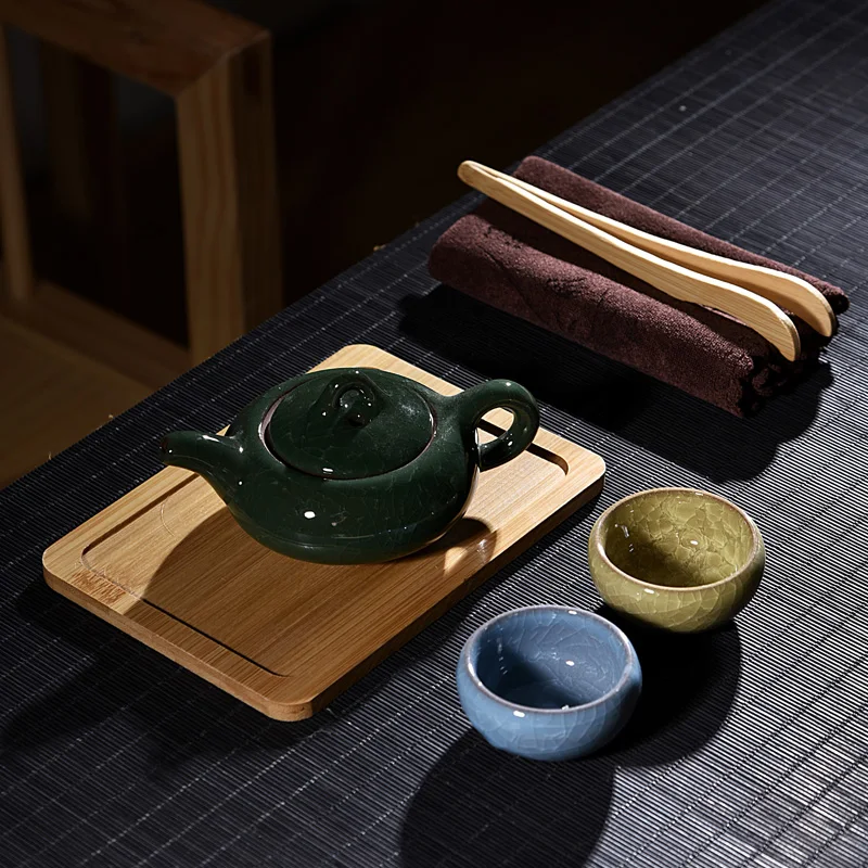 Чайный набор кунг фу чайный удобный для путешествий один горшок две чашки