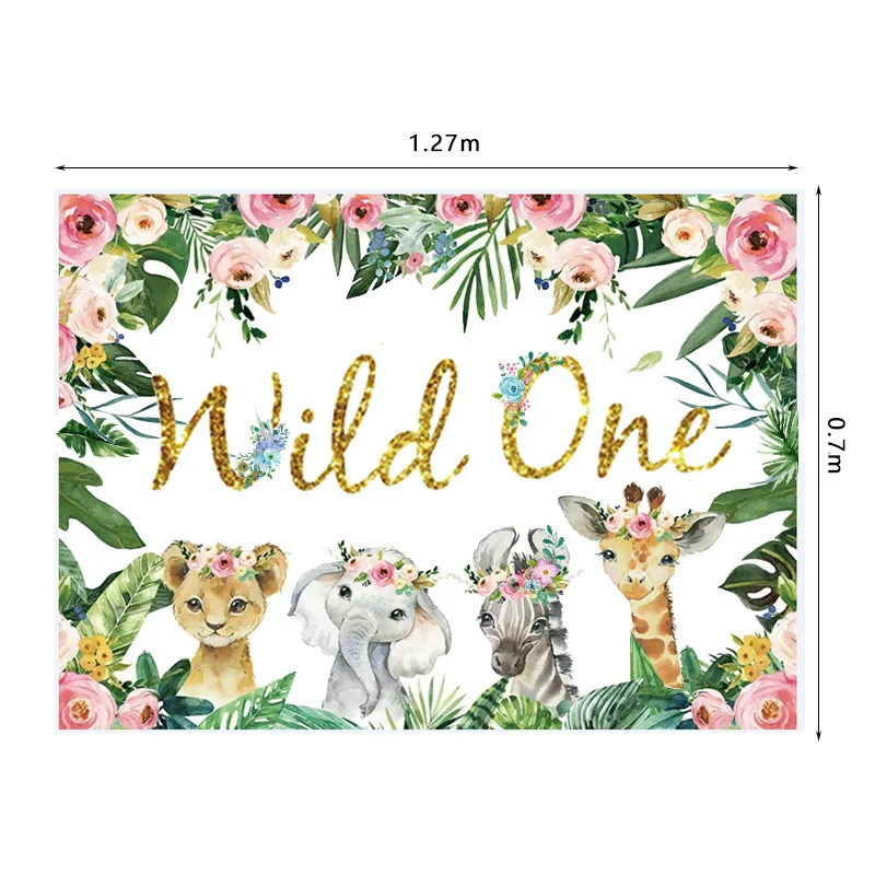 Pink Wild One Birthday Party Balloon Jungle Safari Forest Decoration Girls First 1st Supplies | Дом и сад