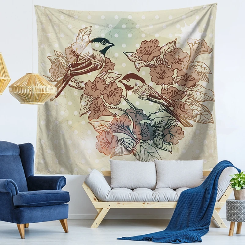 

Модные животные птичка олень цветной принт колдовство декоративные Хиппи Мандала макраме богемный настенный гобелен