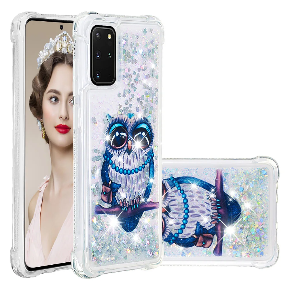 Чехол накладка с бабочками и зыбучим песком для Samsung Galaxy Note 10 Pro чехол телефона