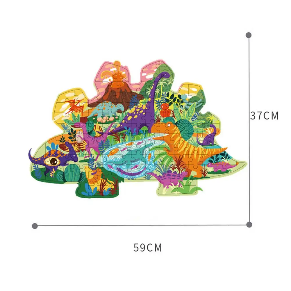 

Dinosaur Valley Puzzle 150 Pcs 7 Colors Dino Puzzle High-grade Paper Educational Intelligence Toy For Parent-child Relationship