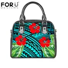 Модная женская роскошная сумка-тоут FORUDESIGNS, женская сумка-мессенджер с принтом традиционного полинезийского племени и цветочным принтом, женская сумка