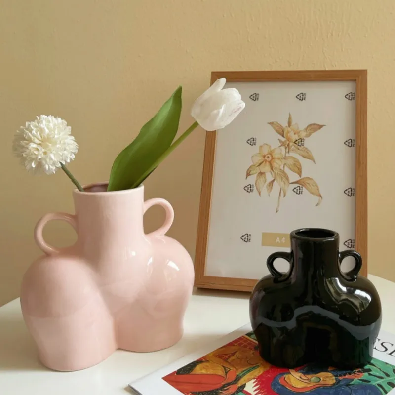 

Abstract Human Body Ceramic Vase Dried Flower Holder Plant Arrangement Handicraft Ornament Home Living Room Garden Decoration
