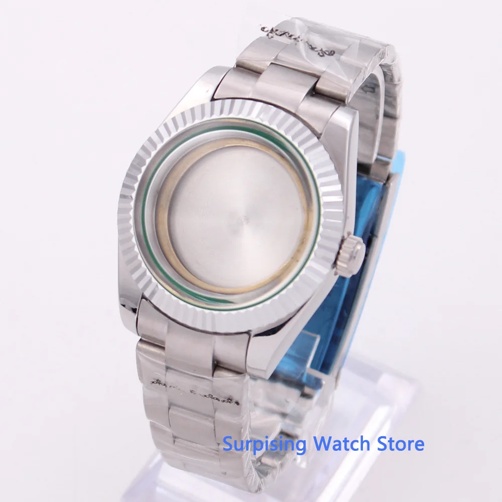 Чехол для часов Bliger 40 мм из нержавеющей стали с минеральным стеклом подходит ETA 2836