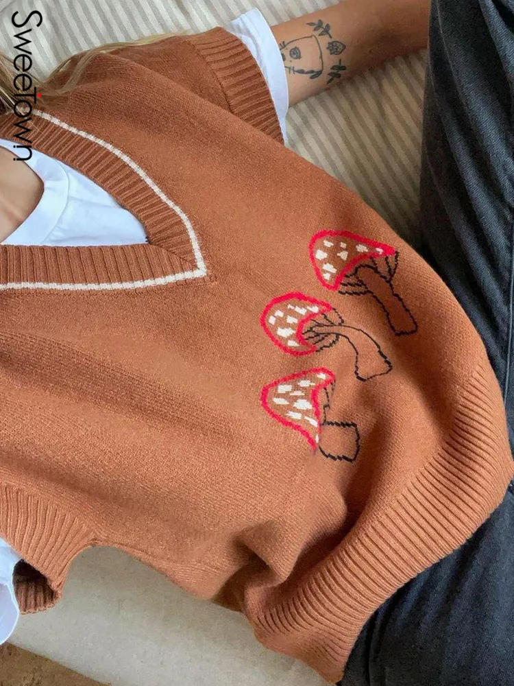 

Свитер женский в стиле преппи, без рукавов, с V-образным вырезом