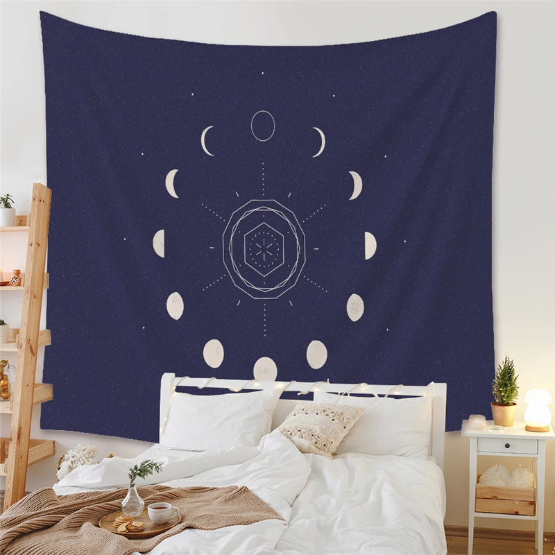 

Sun and Moon Series Simple Tapestry Wall Hanging Color Block Tapestries Painting Home Decoration Background for Bedroom Dorm