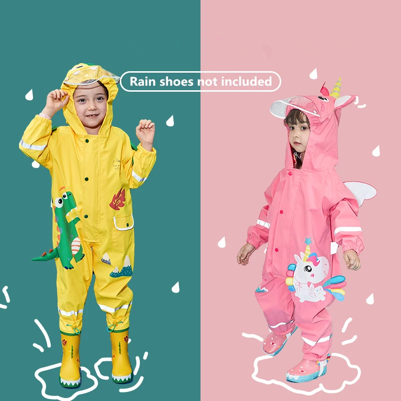 

NEW Cute Unicorn Oxford Cloth Baby Raincoat Outdoor Waterproof Rain Coat Kids Jumpsuit Rainwear Girl Boy One Piece Raincoat