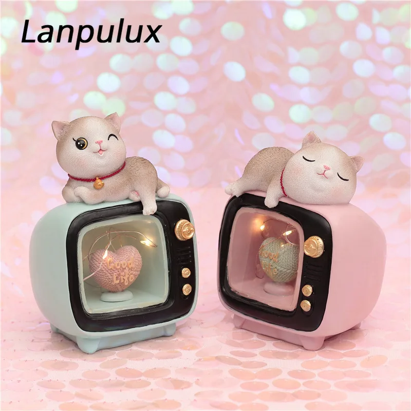 Lanpulux Смола слон ночник розовый синий колокольчик животное музыкальная шкатулка