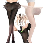 Женские нейлоновые колготки 5D, износостойкие, летние сексуальные дышащие эластичные колготки, тонкие чулки с высокой талией, солнцезащитные