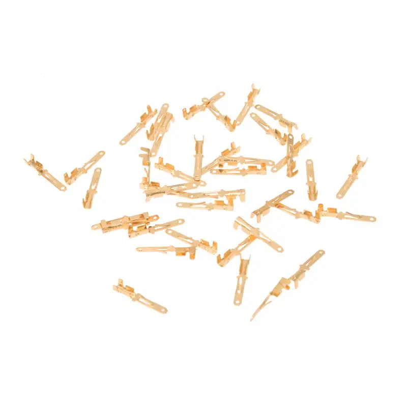 Quality 40 Pcs Gold Tone Male Spade Crimp Terminals 2mm Wiring Connectors | Обустройство дома
