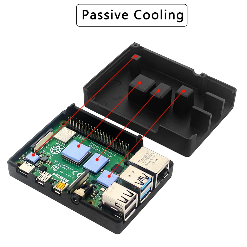 Алюминиевый Чехол Raspberry Pi 4 бронированный металлический корпус Пассивный