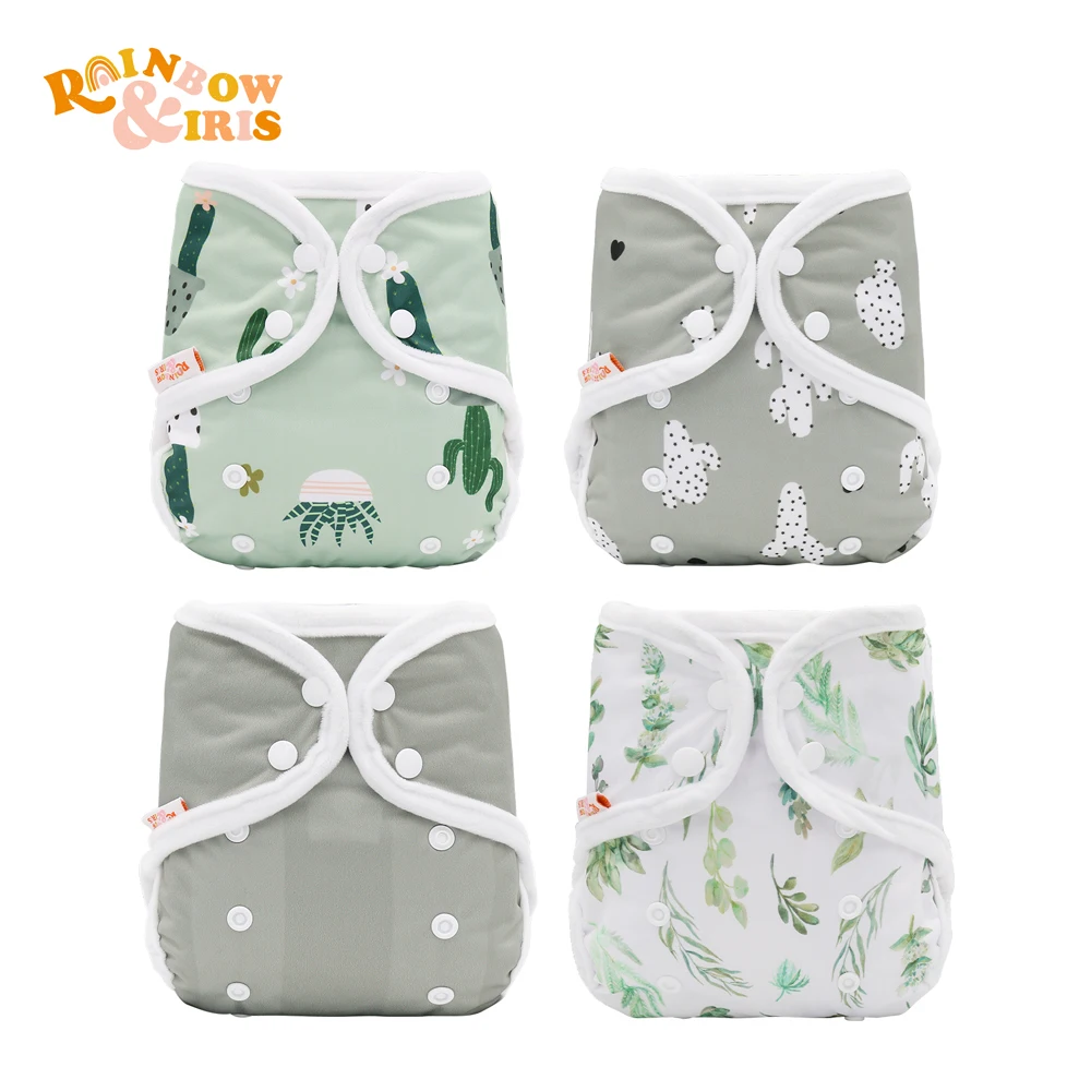 Rainbow&Iris 4pcs/set Baby Reusable Cloth Nappy Cover Wrap To Use With  Nappy Diaper Fit 3-15kg