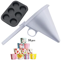 cake making tool professional 1 x chocolate cream cake funnel50 x muffin cup1 x 6 cavity cake mold baking tools