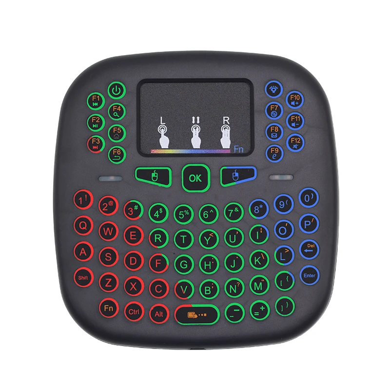 2019 новая i18 RGB подсветка мини клавиатура 2 4G Беспроводная с сенсорной панелью мышь
