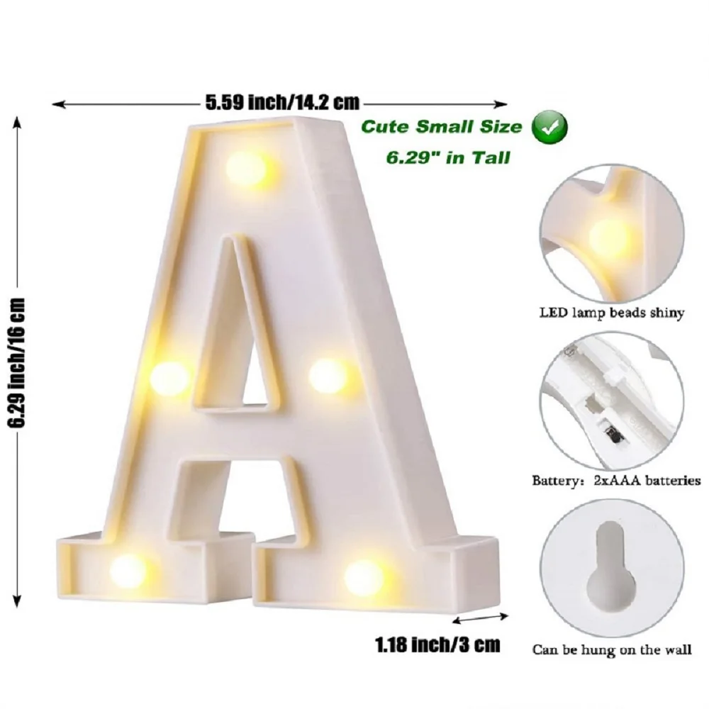 Светящиеся буквы алфавита сделай сам 26 дюймов 0-9 светильник ночник с цифрами 3D