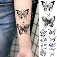 black butterfly kids waterproof temporary tattoo sticker cute flower arm fake tatto body art flash wrist ankle tatoo women men