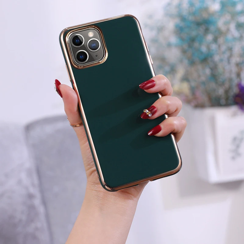 

XNCORN Protective Case Phone Case Pure Color 6D Electroplating For Iphone12 pro Mobile Phone Case For Iphone11 Soft Case