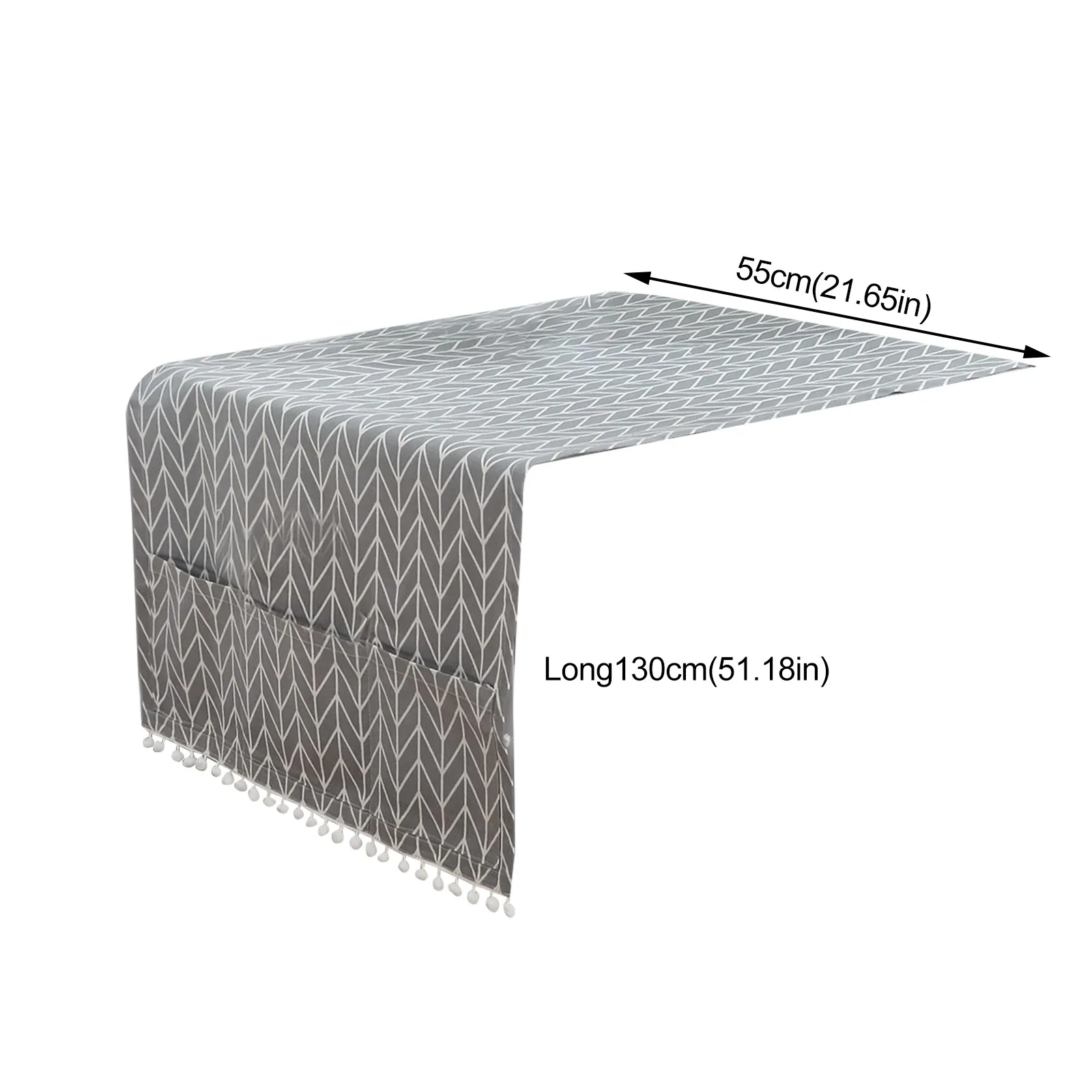 

Refrigerator Washing Machine Cloth Cover 130x55cm Dots Tassel Side Pockets Geometric Pattern Washing Machine Fridge Dust Cover
