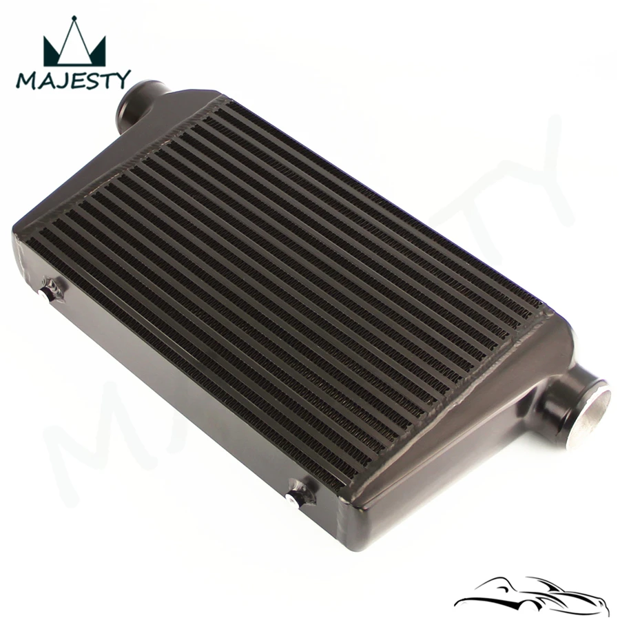 Универсальный алюминиевый интеркулер 450x300x76 мм с креплением спереди и выходом 3