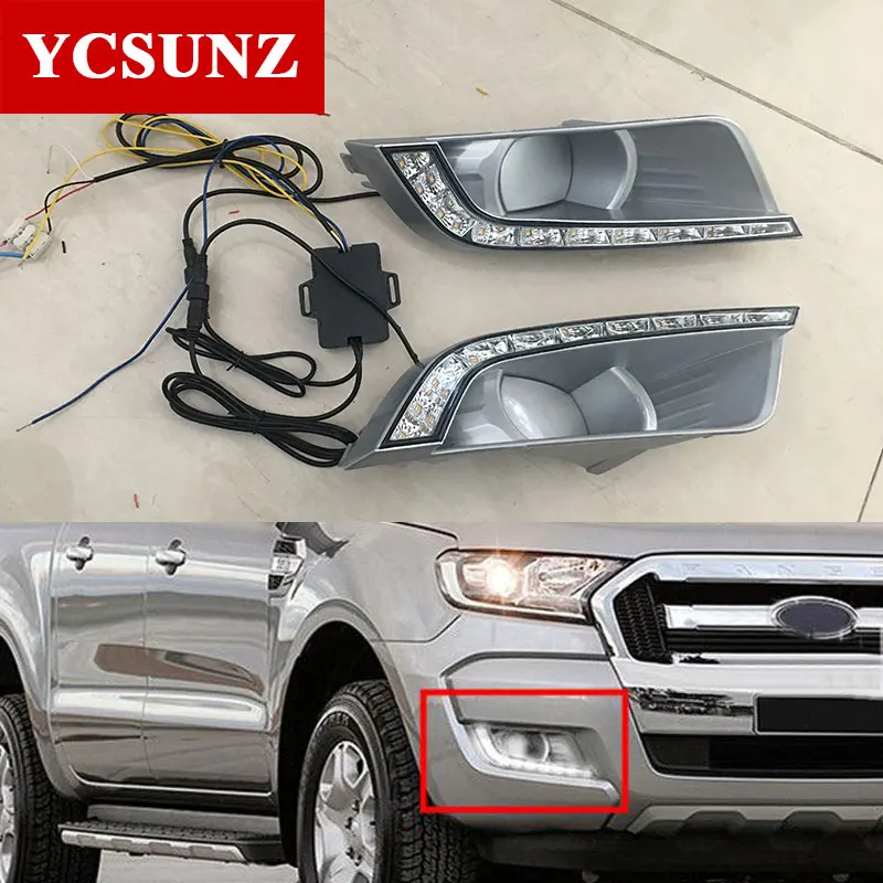 Дневные ходовые огни противотуманные фары для Ford Ranger T7 2016 2017 2018|car styling|styling carfor car |