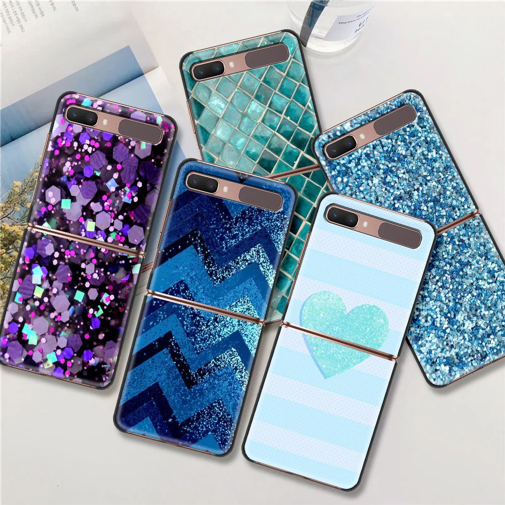 

Sparkle Glitter Bling Luxury Black Hard Case For Samsung Z Flip Z Flip3 Phone Case For Galaxy Z Flip 5G Foldable Bcak Cover Capa