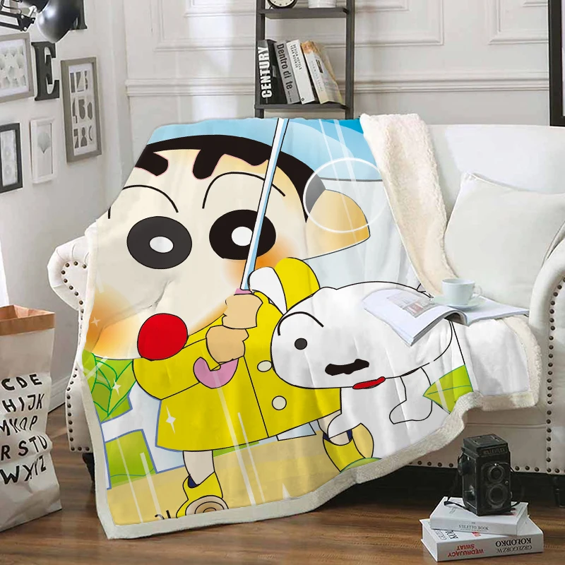 Аниме Crayon Shin-chan одеяло с забавными персонажами 3D печать шерпа на кровать домашний