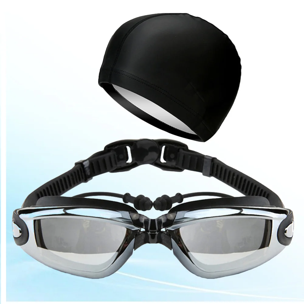 

Swim Cap Swimming Glasses Anti-fog Waterproof Swim Goggles Earplug Pool Equipment for Men Kids Adult Sports Diving Eyewear