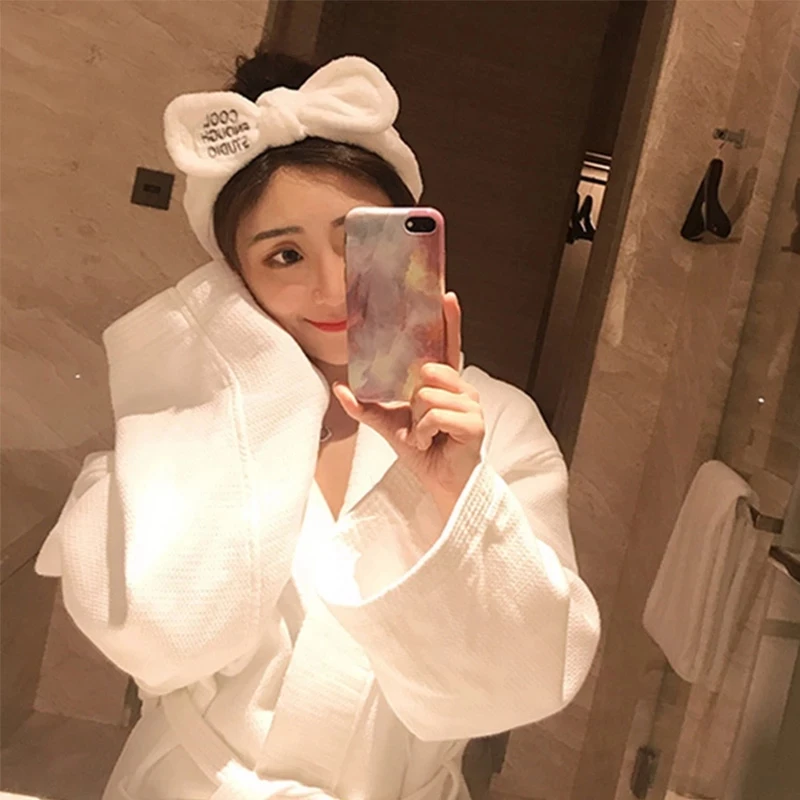 

Wash Face Hair Holder Hairbands Soft Warm Coral Fleece Bow Animal Ears Headband For Women Girls Turban Fashion Hair Accessories