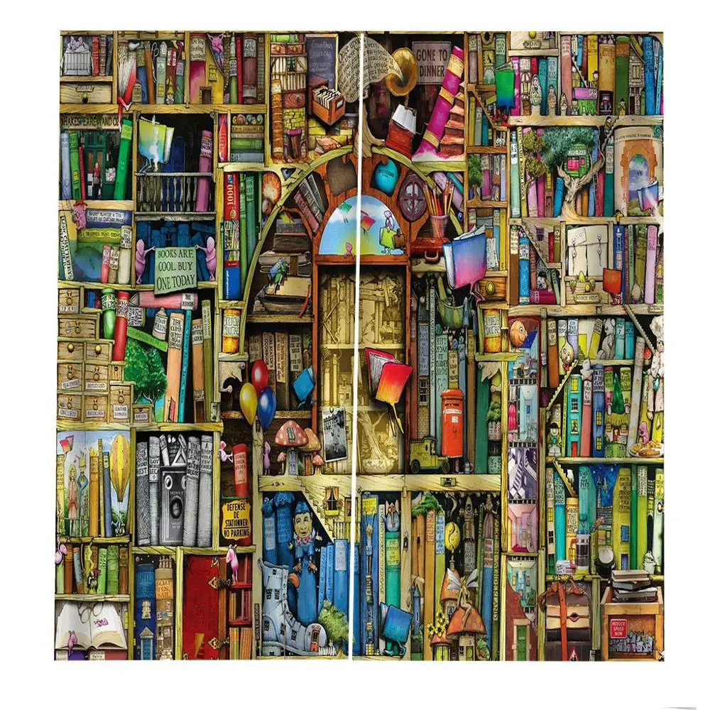 3D Curtain Luxury Blackout Window Living Room color bookself curtains curtain | Дом и сад