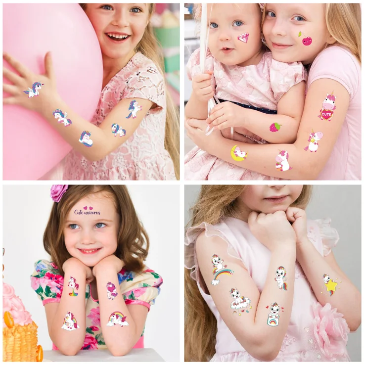 10 шт./лот в виде единорога из мультфильма тату набор временная татуировка стикер