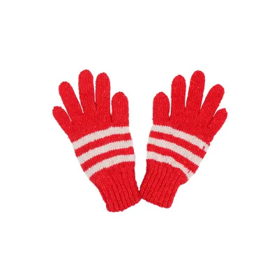 glove BC Зимняя Детская шапка-ведро, шарф, перчатки, сумки для младенцев, вязаная шапка-пазл, шапки с вышивкой для мальчиков и девочек - Цвет: glove