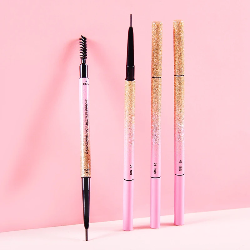 Горячая Водонепроницаемый карандаш для бровей с двумя концами дизайн кисть