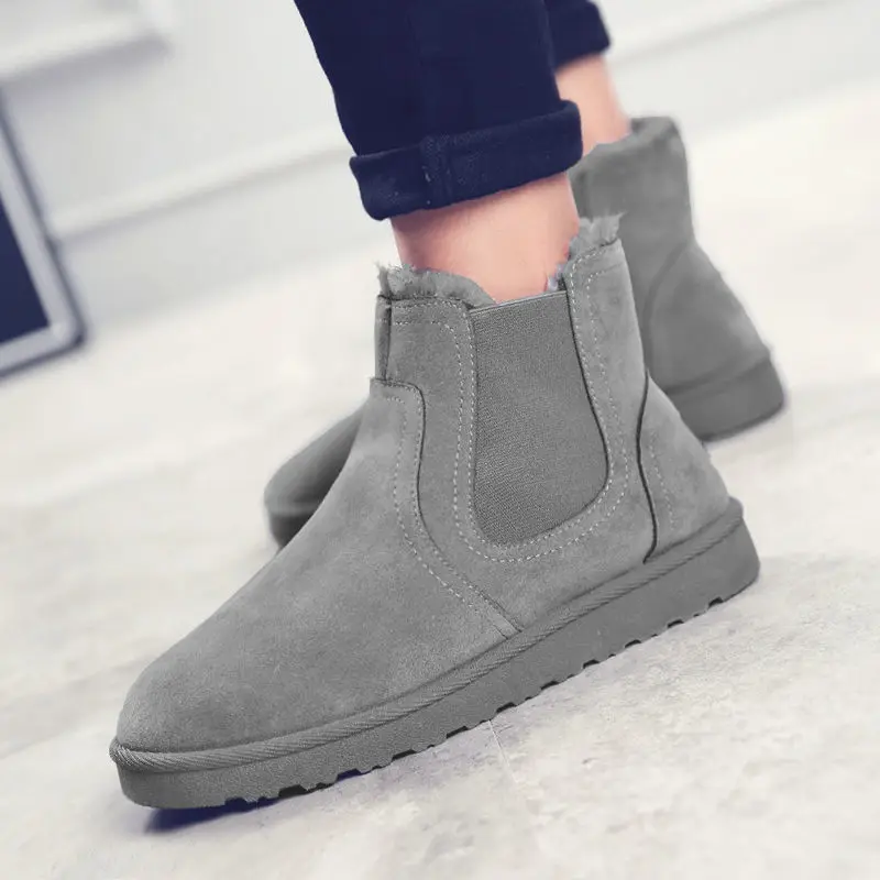 

Мужские ботинки с высоким берцем, черные повседневные ботильоны из хлопка, водонепроницаемая Нескользящая Уличная обувь для снега, зима 2021