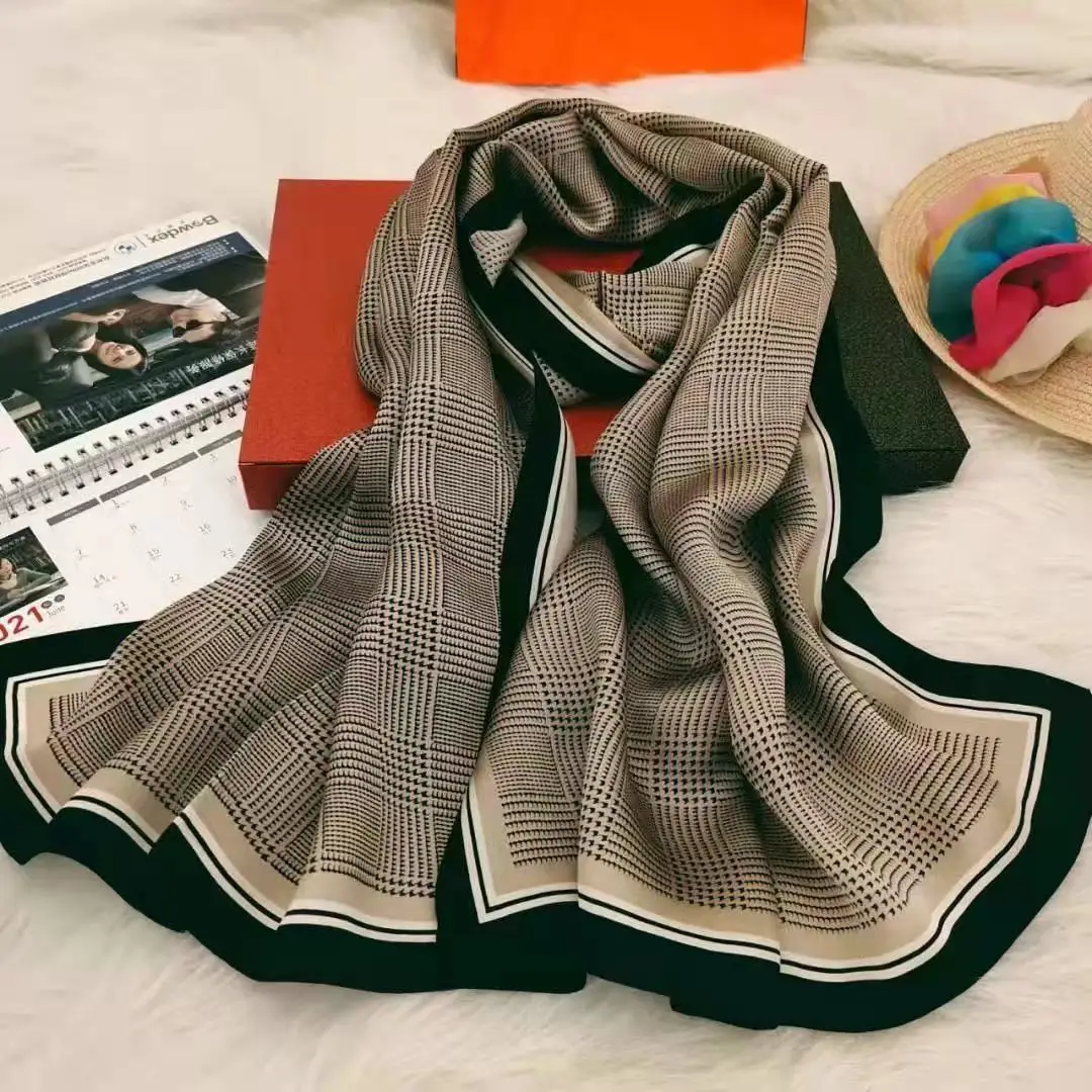 

2021 summe 100% натуральный шелковый шарф, женские шали и палантины с принтом, мягкие зимние шарфы из пашмины, Женский хиджаб, повязка на голову, ба...