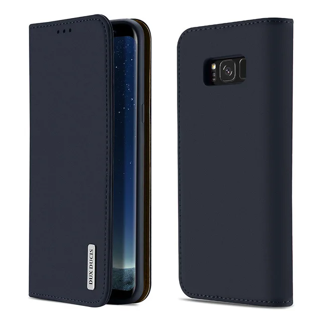Чехол DUX DUCIS из натуральной кожи для samsung Galaxy S8, винтажный Магнитный Флип-кошелек, чехол для телефона samsung S8 Plus S8+ Coque - Цвет: Blue