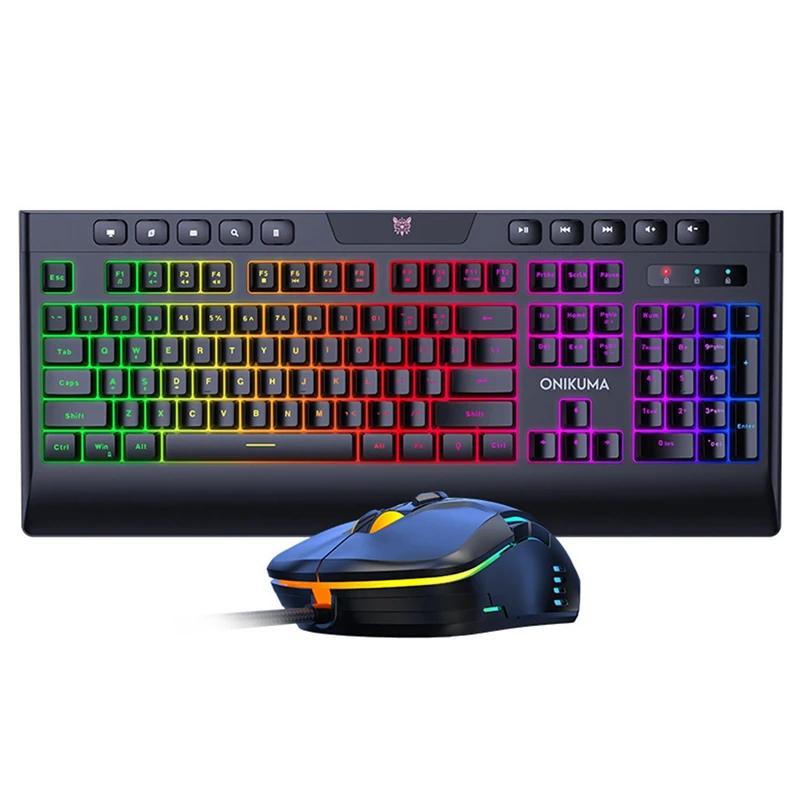 

ONIKUMA Набор клавиатуры и мыши высокой и низкой клавиши игровая RGB светящаяся Водонепроницаемая офисная USB Проводная клавиатура и мышь набор
