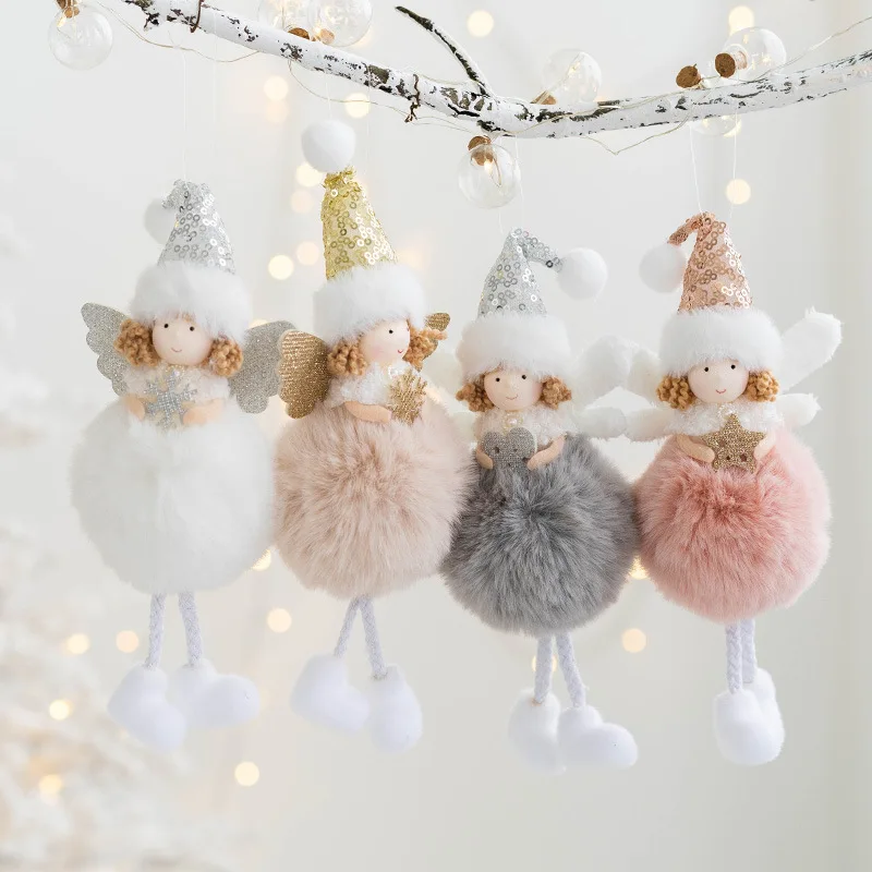 

Angel Girl Santa Snowman Doll Christmas Tree Pendants Hanging Ornaments Gifts Xmas New Year Party Decor Home Decoration 52267