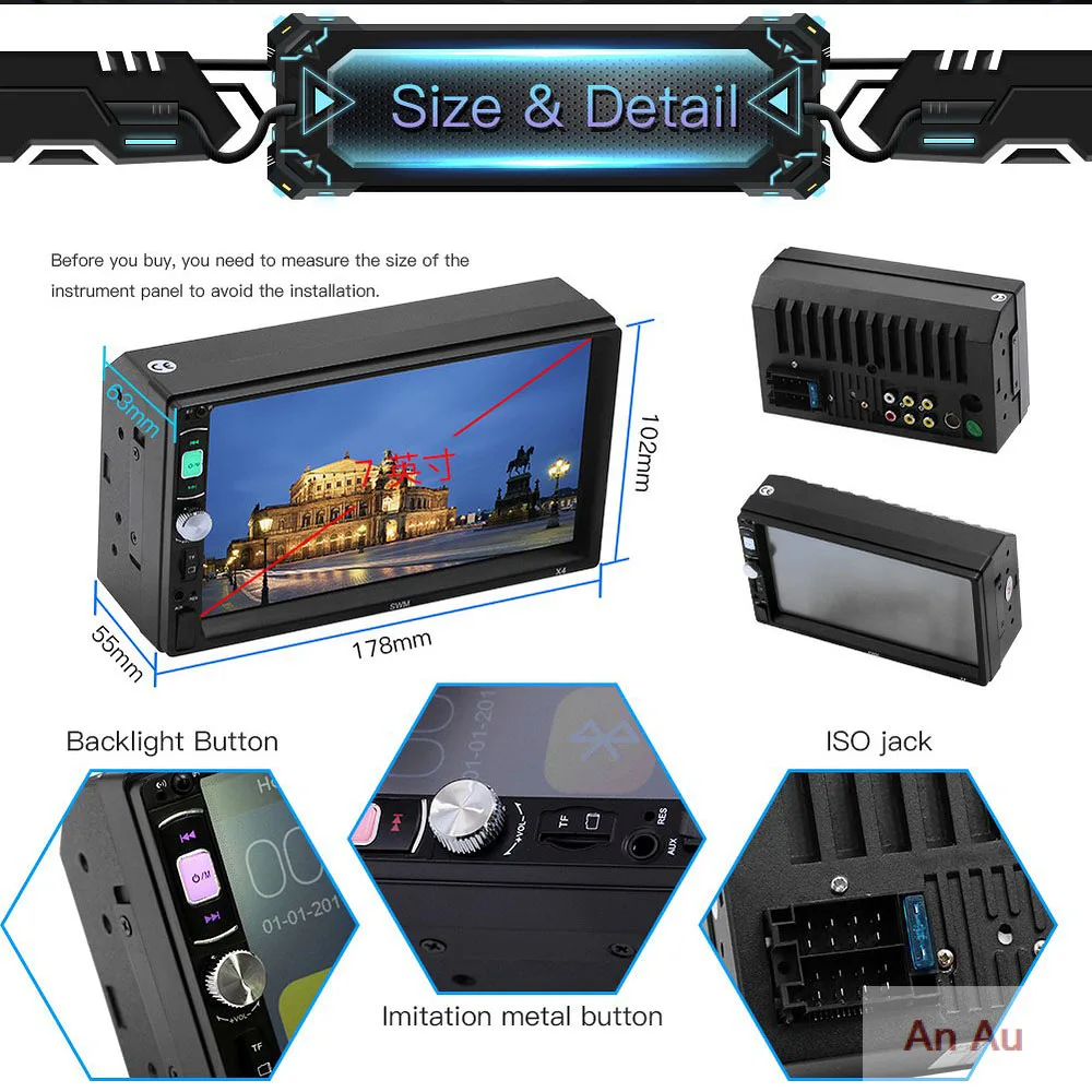 7 inch HD car MP5 player X4 Car With 4LED rear camera electronics video | Автомобили и мотоциклы