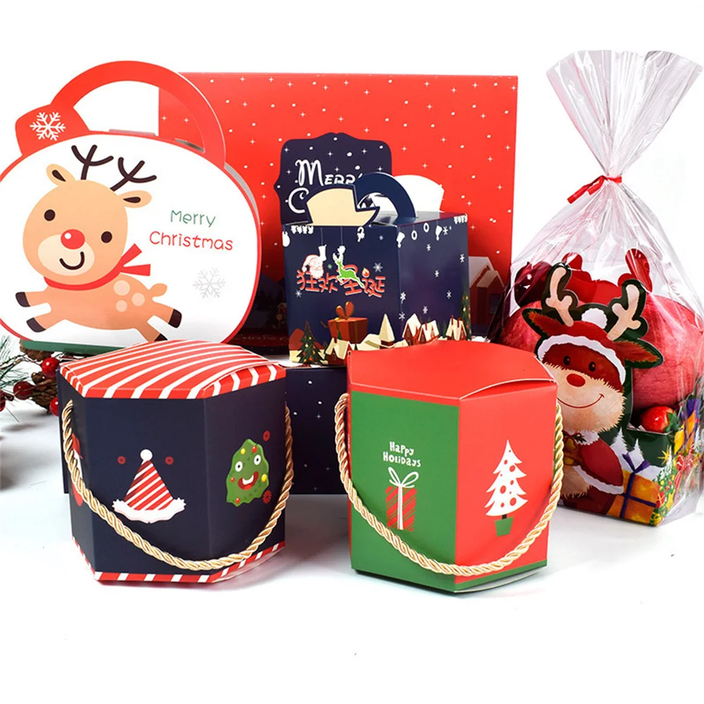 

Christmas Eve Apple Portable Box Christmas Gift Candy Gift Christmas Eve Gift Box Paper Box Folding Carton Box