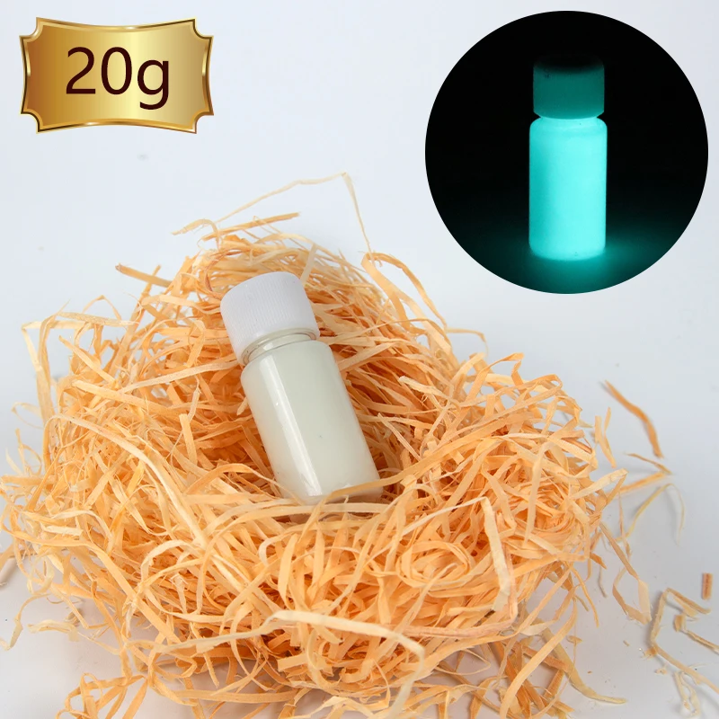 

20g Per Bottle Blue-Green Color Noctilucent Powder Luminous Paint Fluorescence DIY Party Creative G