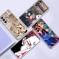 clear soft phone case for samsung galaxy s20 fe s21 ultra s10 plus s10e s9 s8 shockproof protective cover jujutsu kaisen anime