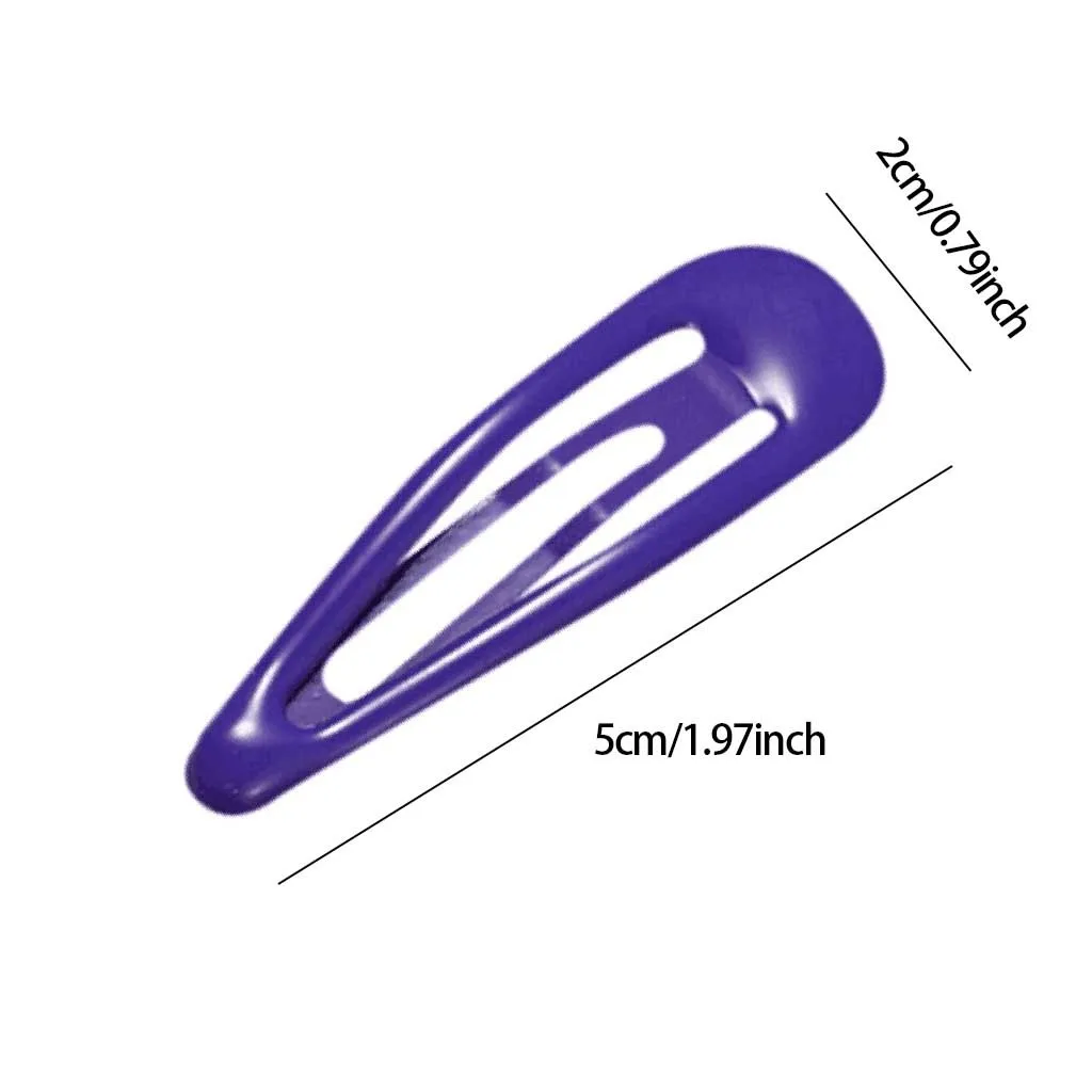 

30pcs Snap Hair Clips For Children Girls Glitter Hairpins 5cm Solid Color Water Drop Shape Bb Clips Barrettes Hair Accessor#NP30