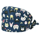 Шапка для мужчин и женщин, Абсорбирующая шапка с разноцветным принтом, для косметолога, для работы, спа, регулируемая, хирургическая