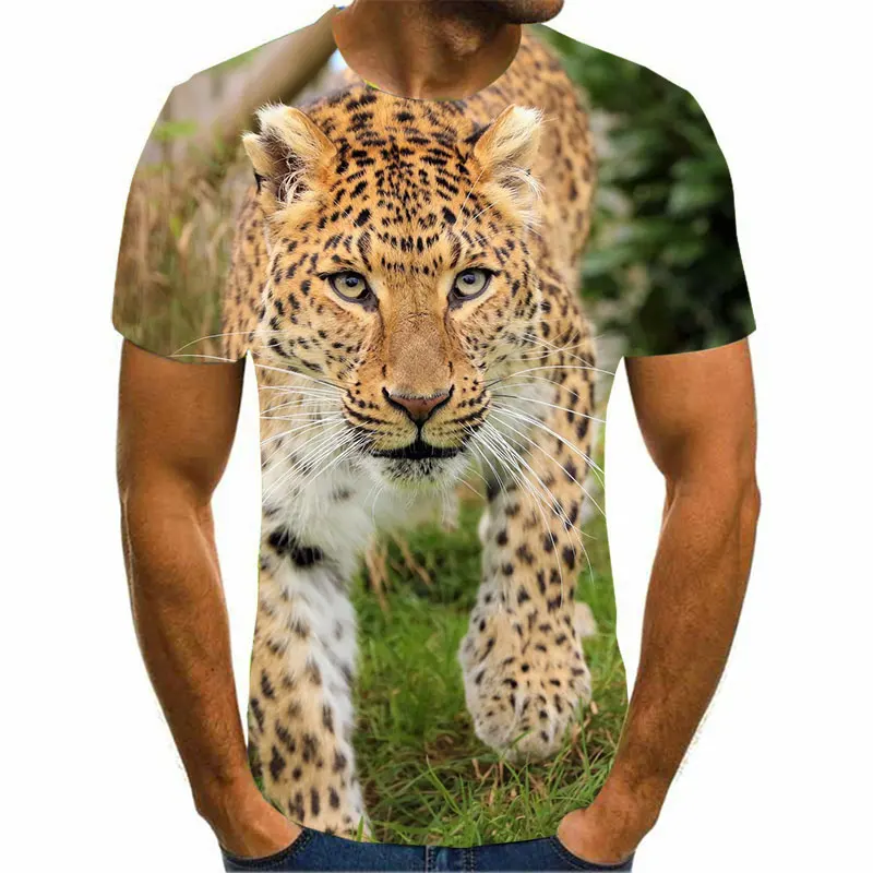 

Tiger Lion Animal Print T-shirt Men's 3D T-shirt Drop Ship Top T-shirt Short Sleeve Camiseta Crew Neck T-shirt Fashion Casual