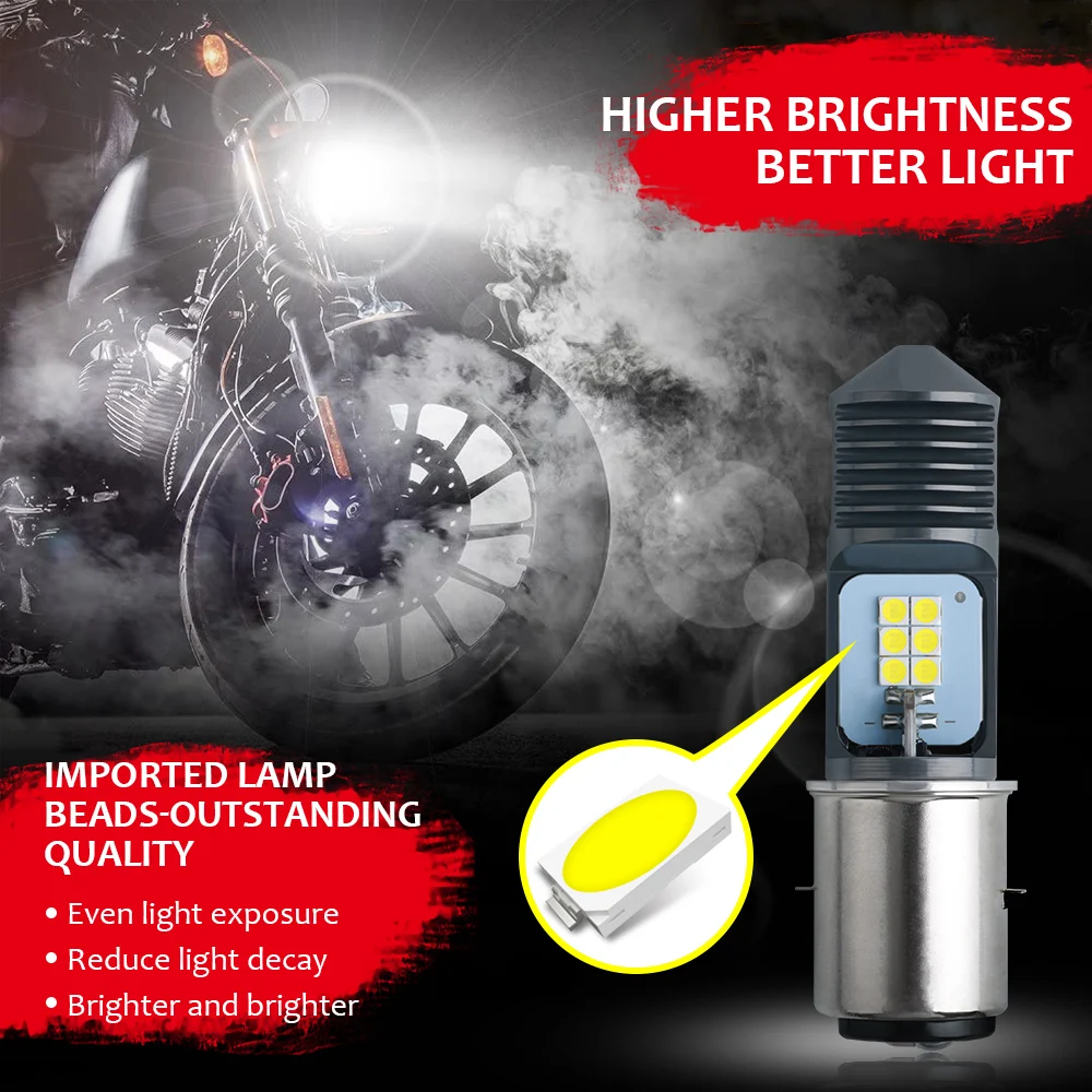 Лампы для мотоциклетных фар BA20D H4 P15D LED Hi Lo beam Moto светодиодные фары мотоциклов