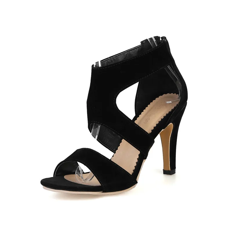 ASUMER 2021 new arrive women sandals hollow out summer thin high heel zipper simple party wedding shoes ladies black | Обувь