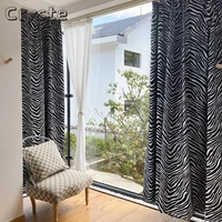 retro fashion light luxury modern simple curtain chenille jacquard zebra pattern shading curtains for living dining room bedroom